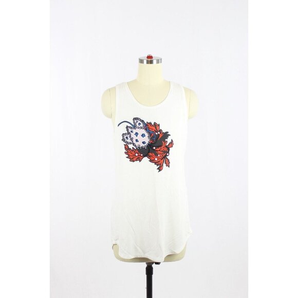 Dorothee Schumacher Tops - DOROTHEE SCHUMACHER White Jersey Embroidered Applique Relaxed Tank Top, Size S
